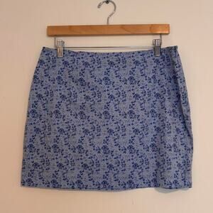 Vintage Express Blue Floral Mini Skirt